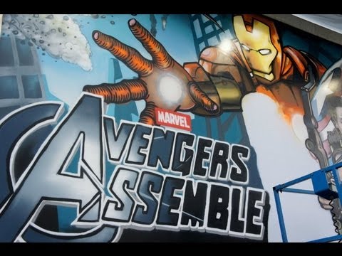 Marvel Мстители — граффити постер