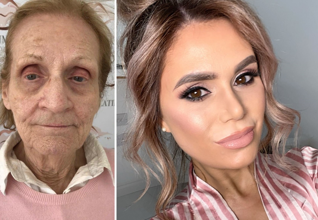Визажист с помощью косметики омолодила свою 80-летнюю бабушку